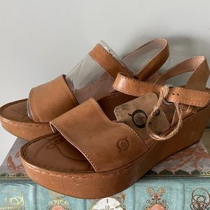 Born wedge leather platforms size 10 nwt